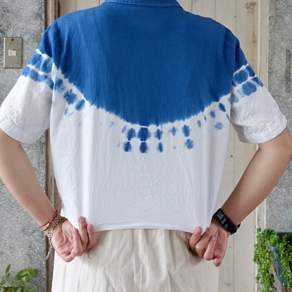 藍染設計款軟棉襯衫-細節圖5