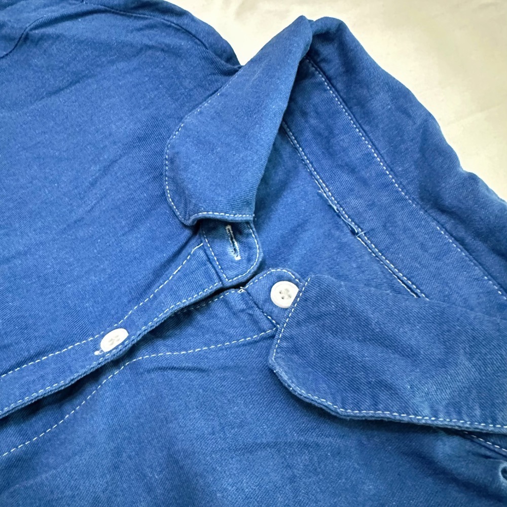 藍染設計款軟棉襯衫-細節圖7