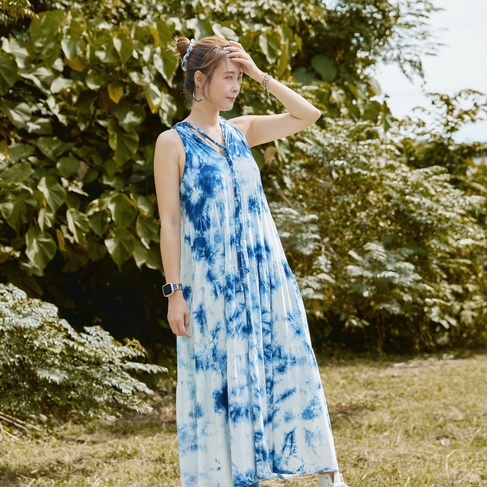 削肩涼紗洋裝-細節圖2