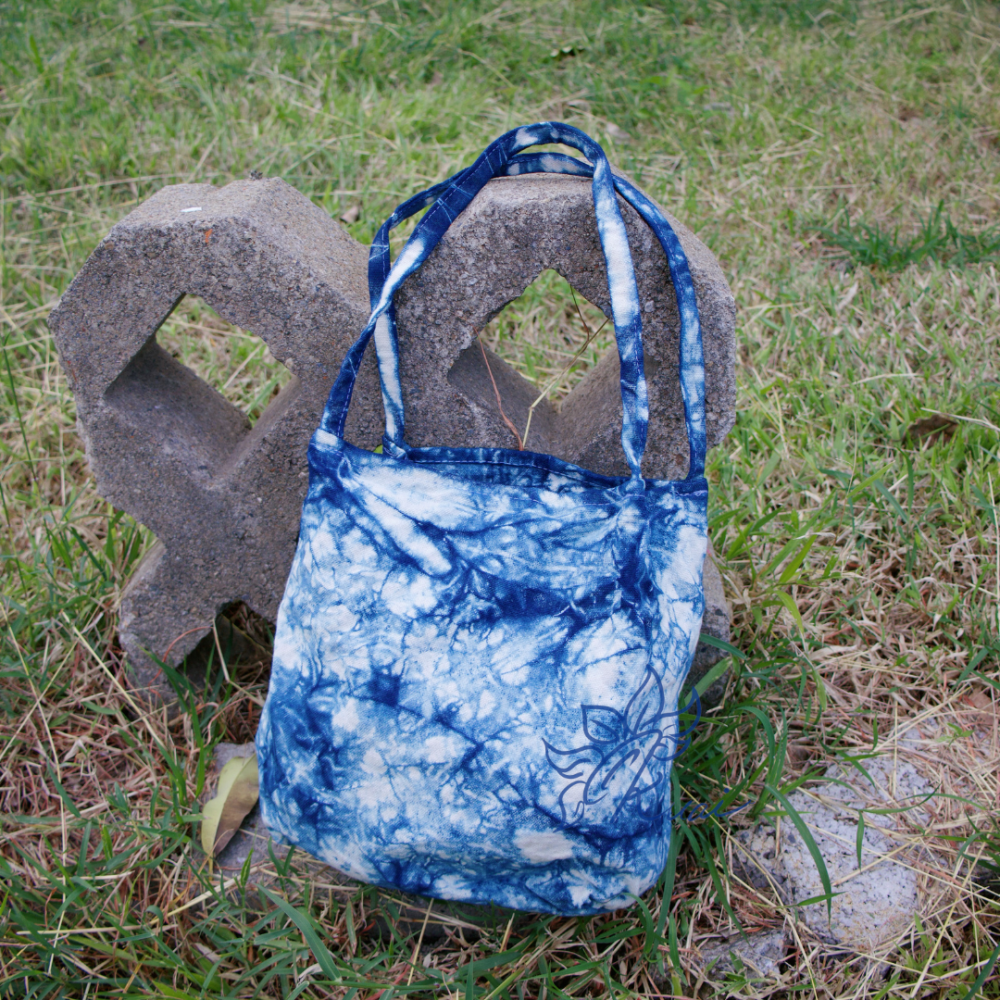 藍染經典手提購物袋-細節圖2