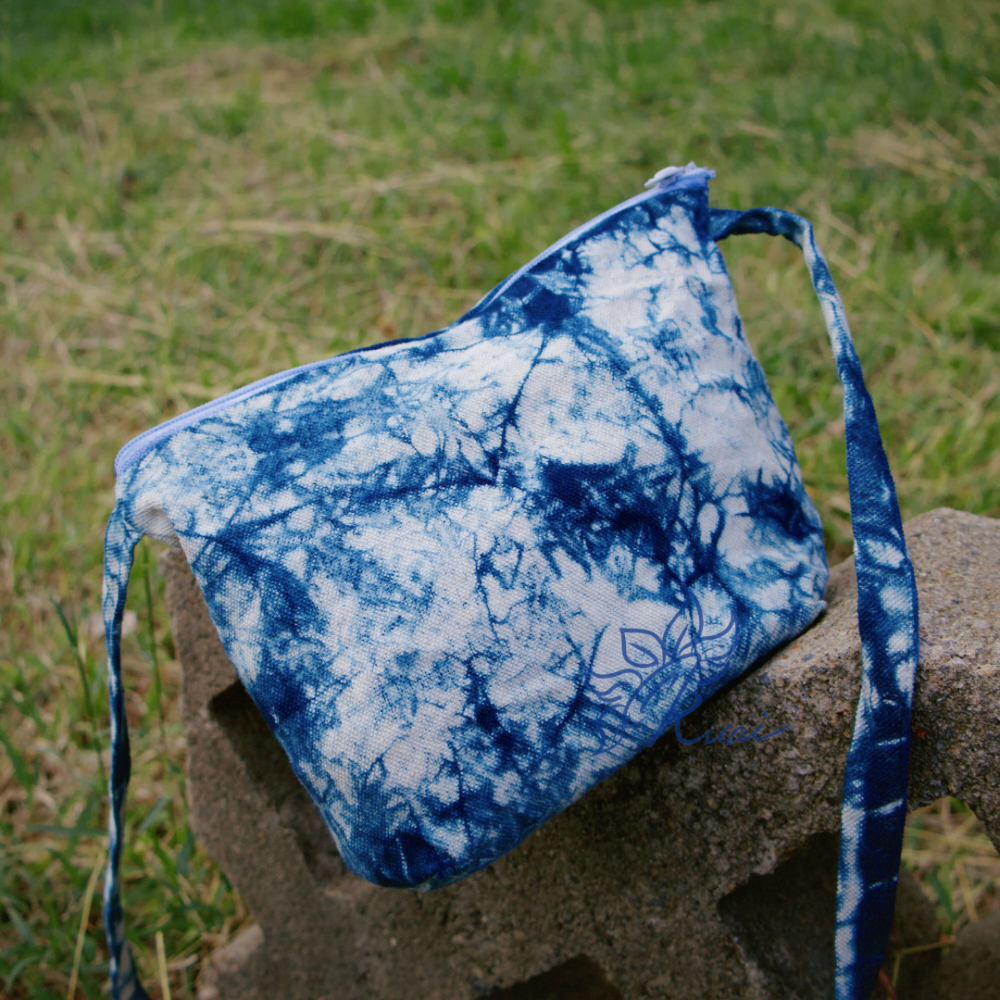 藍染拉鍊小側背包-細節圖2