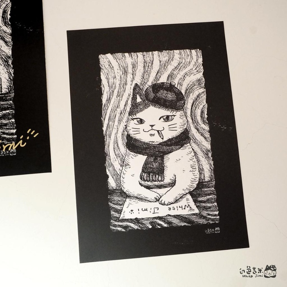 【白色吉米】- 小畫家吉米貓 海報  A4海報-細節圖2