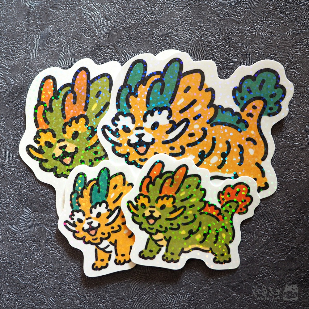 炸毛龍 - 四張一組，黃綠各一方向隨機