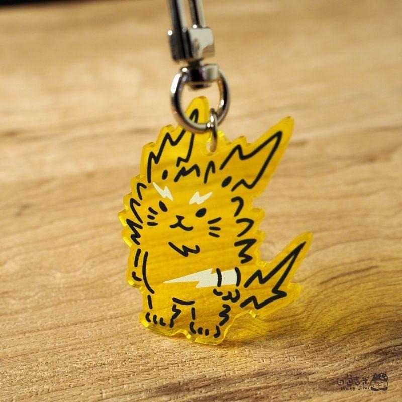 【白色吉米】- 閃電貓 壓克力吊飾-細節圖3