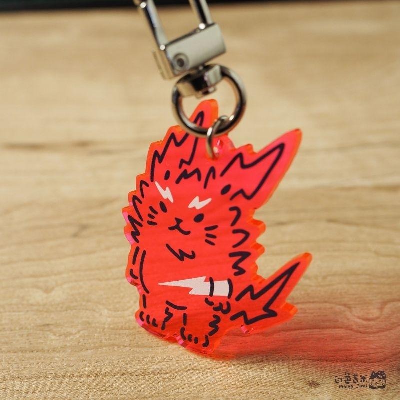 【白色吉米】- 閃電貓 壓克力吊飾-細節圖4
