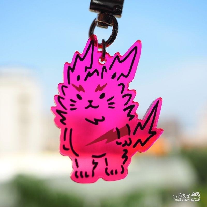 【白色吉米】- 閃電貓 壓克力吊飾-細節圖5