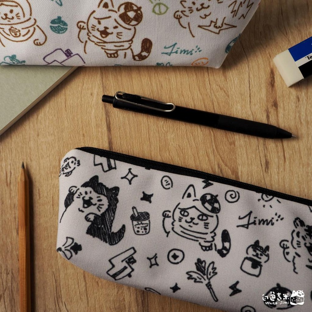 【白色吉米】- 吉米塗鴉筆袋-細節圖2