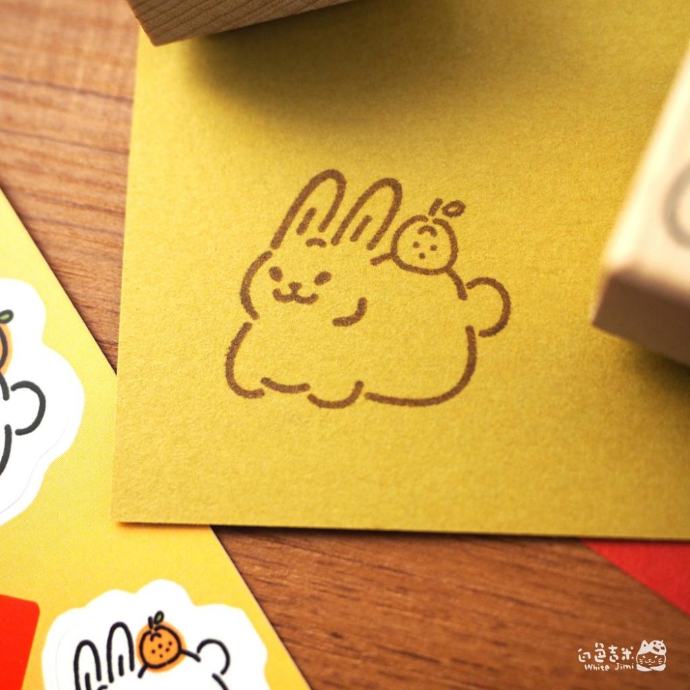 【白色吉米】-  小吉兔 木頭印章-細節圖4