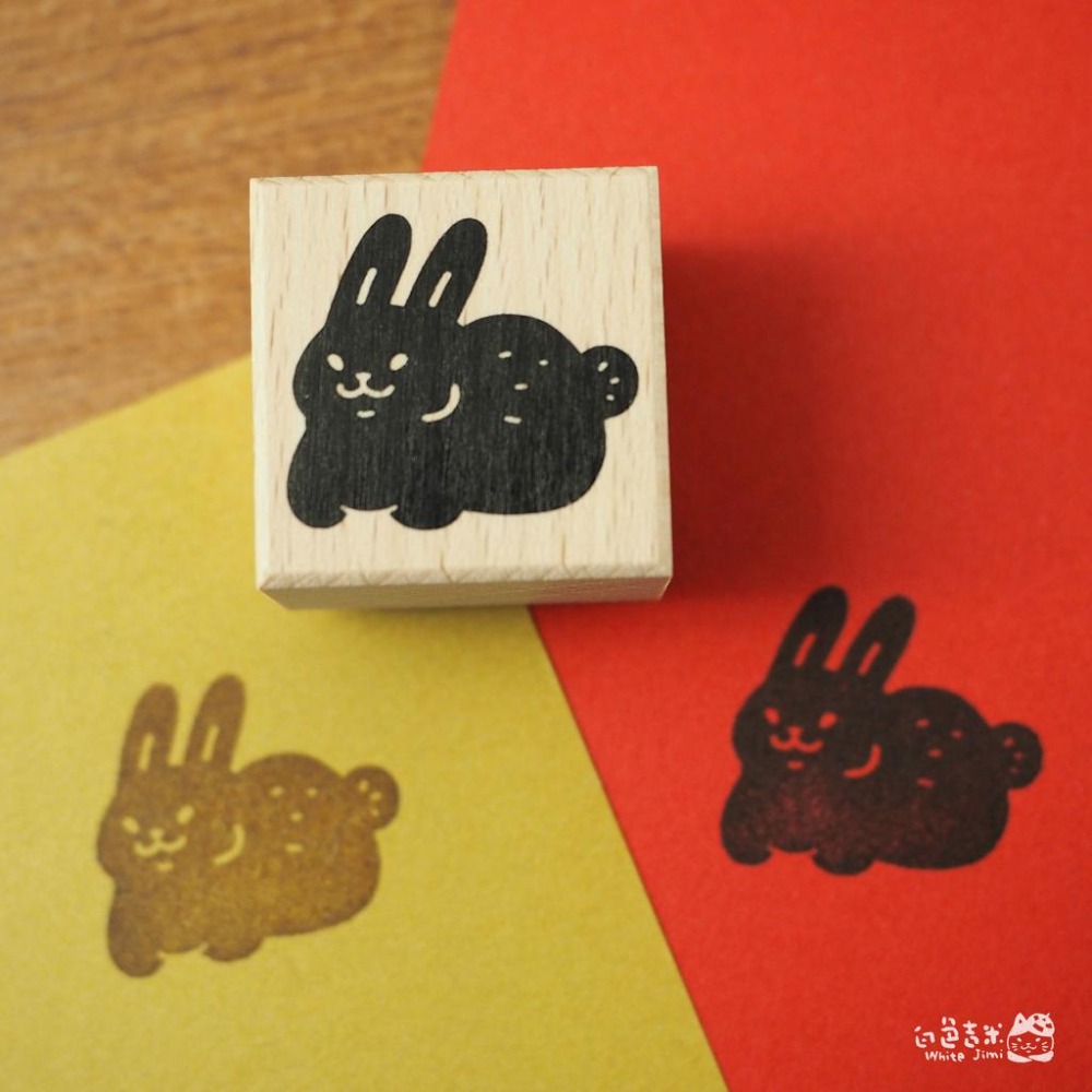【白色吉米】-  小吉兔 木頭印章-細節圖5