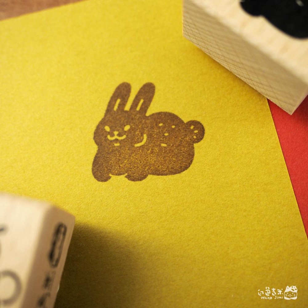 【白色吉米】-  小吉兔 木頭印章-細節圖6