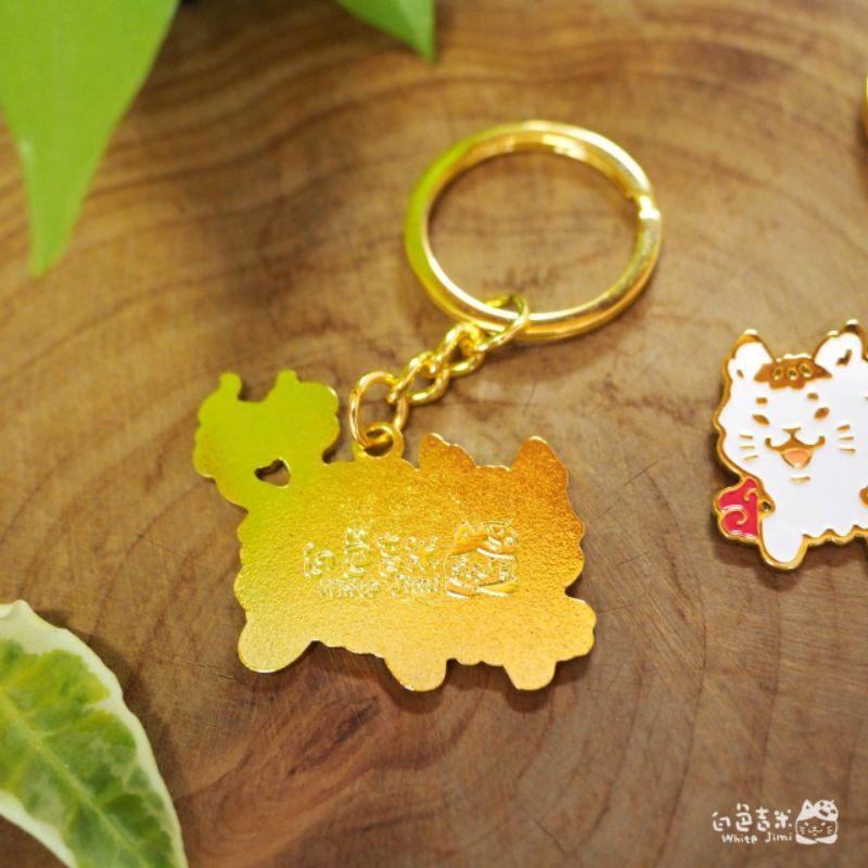 【白色吉米】- 貓又 金屬鑰匙圈 貓貓大炸毛-細節圖4