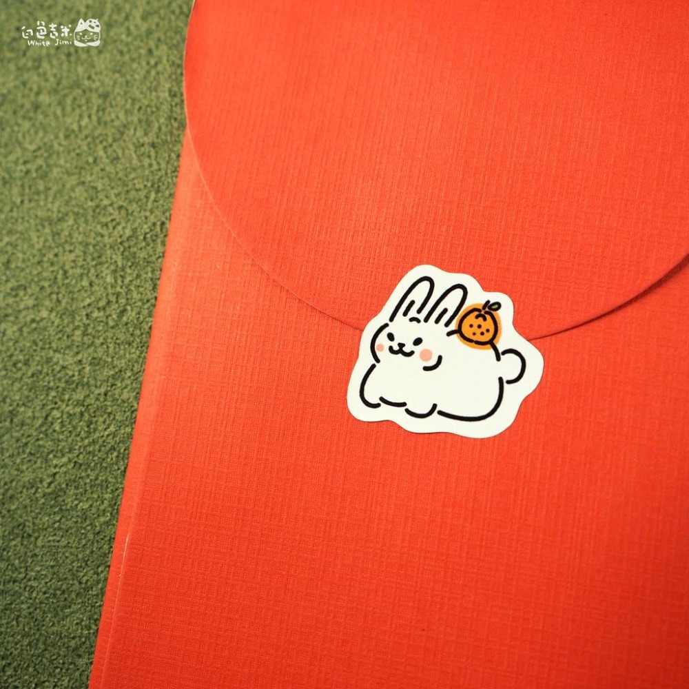 【白色吉米】- 兔年大吉 小春聯防水貼紙 手帳貼紙-細節圖3