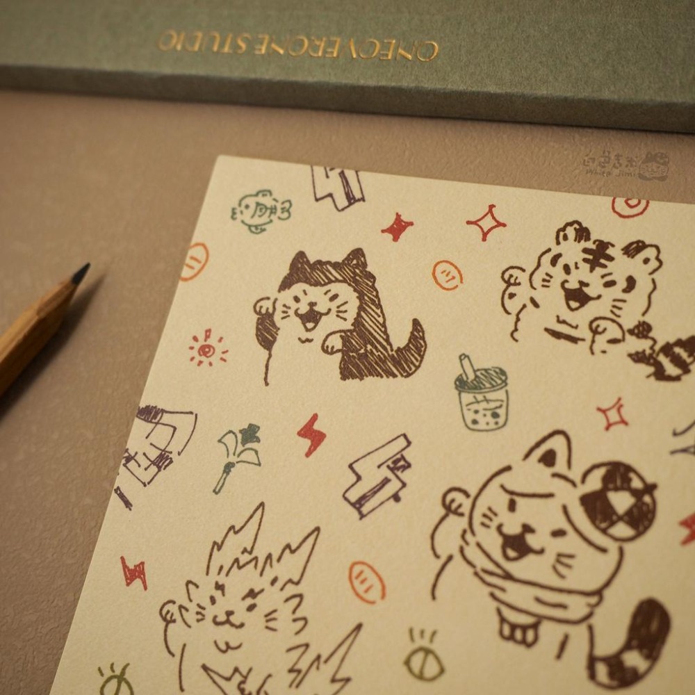 【白色吉米】- 吉米塗鴉 明信片-細節圖2