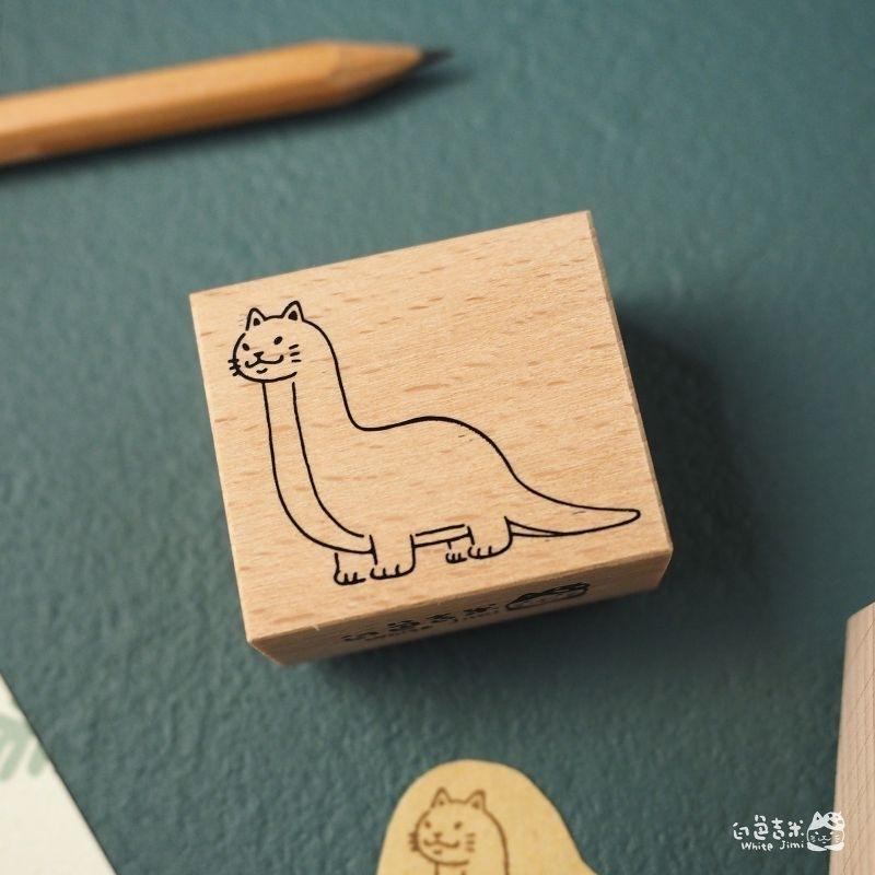 【白色吉米】- 貓貓龍 暴龍 雷龍 木頭印章-細節圖4