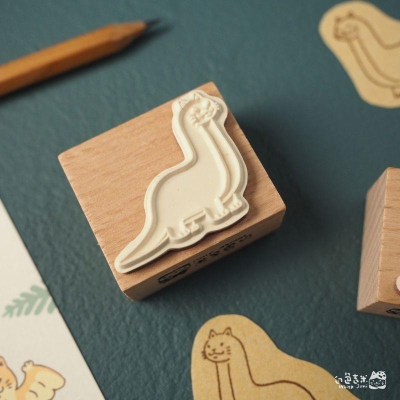 【白色吉米】- 貓貓龍 暴龍 雷龍 木頭印章-細節圖5