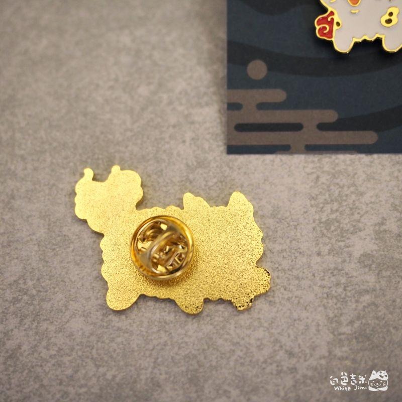 【白色吉米】- 貓又 貓貓大炸毛 金屬徽章 插畫徽章-細節圖4
