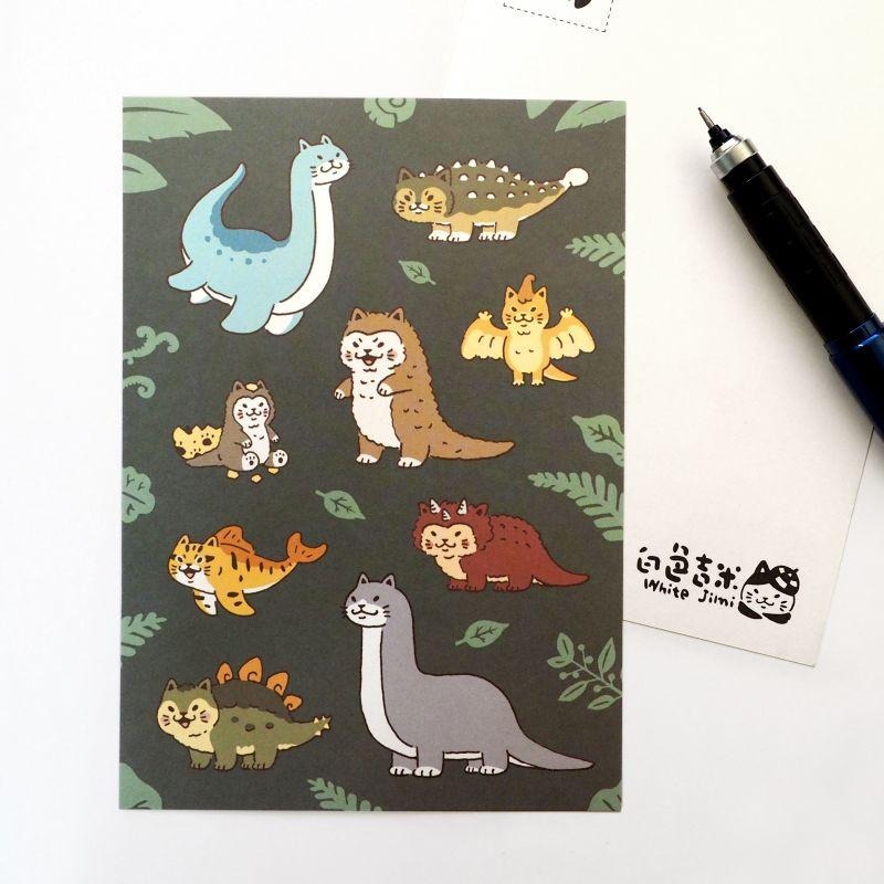 【白色吉米】- 貓貓龍 明信片-細節圖2