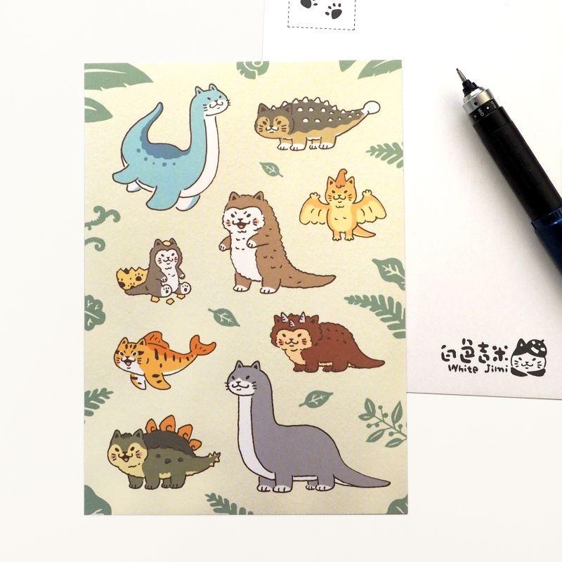 【白色吉米】- 貓貓龍 明信片-細節圖3