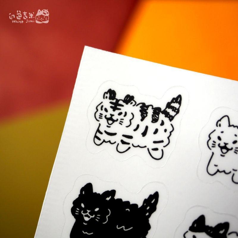 【白色吉米】- 貓貓大炸毛 透明霧膜貼紙-細節圖2