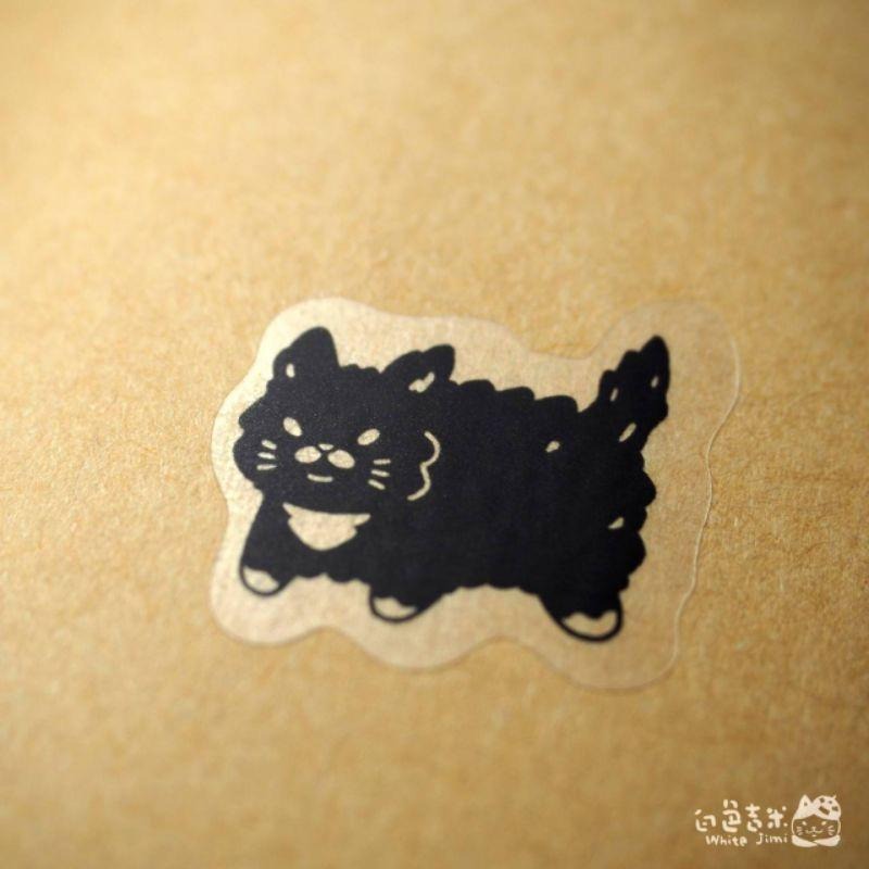 【白色吉米】- 貓貓大炸毛 透明霧膜貼紙-細節圖4