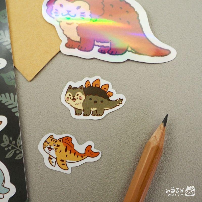 【白色吉米】- 貓貓龍 防水小貼紙-細節圖3