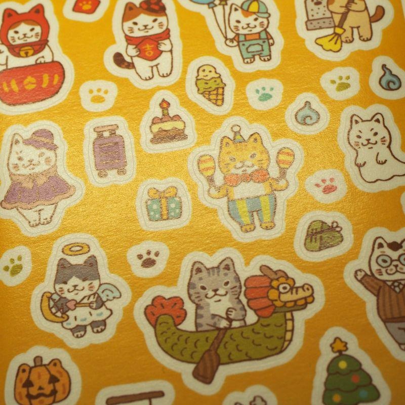 【白色吉米】- 貓咪過節日 日本和紙貼紙 節慶貼紙-細節圖4