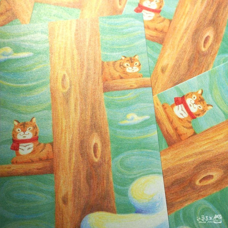 【白色吉米】- 兩隻小老虎 明信片-細節圖4