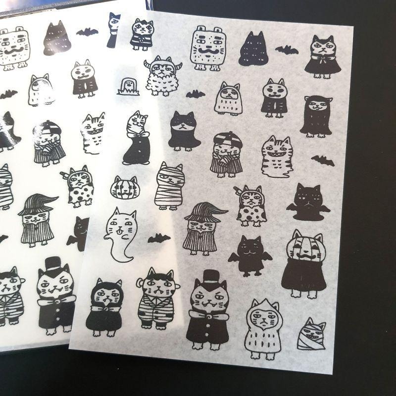 【白色吉米】- 鬼怪貓 新和紙貼紙-細節圖2