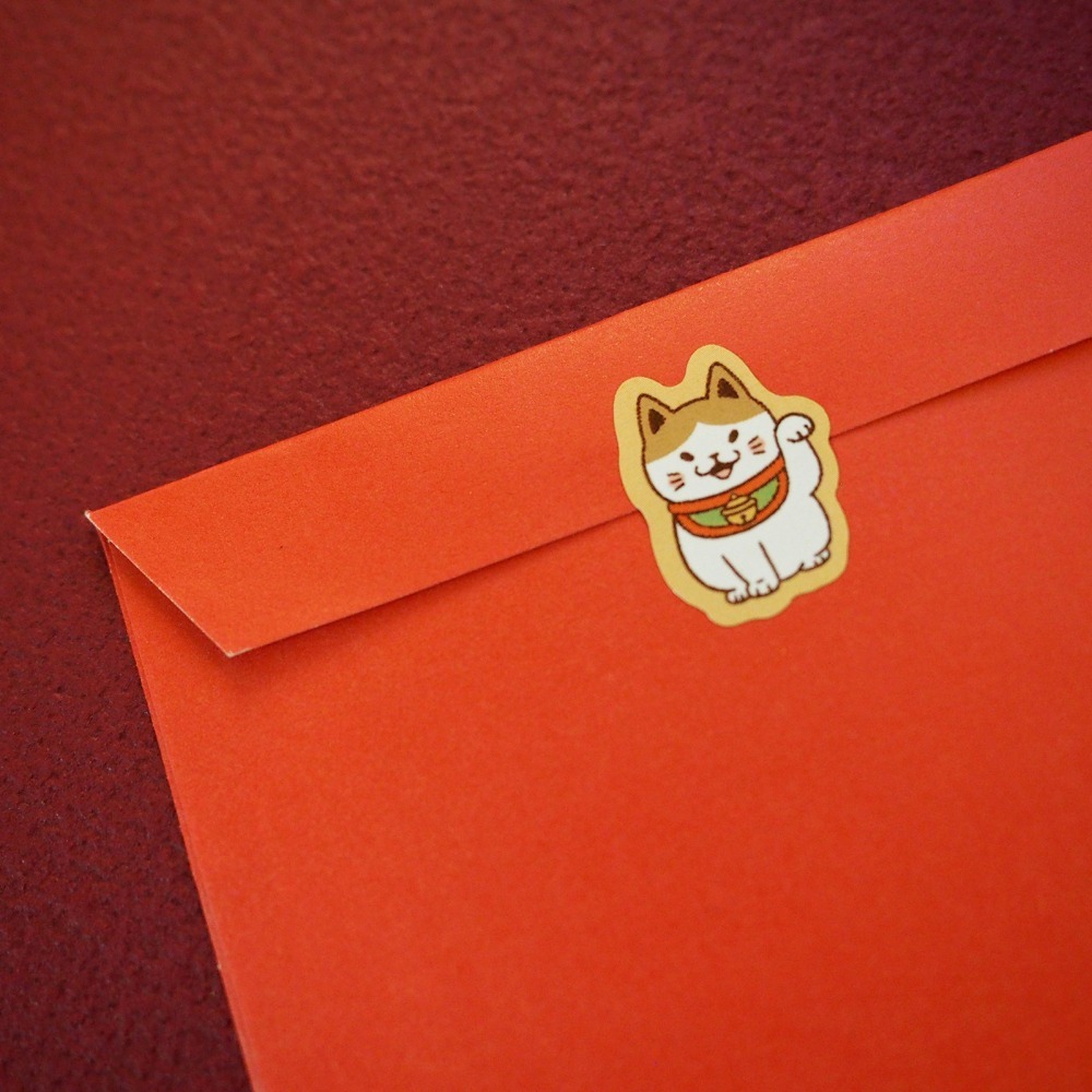 【白色吉米】- 馬上招財 小春聯防水圖鑑貼紙-細節圖4