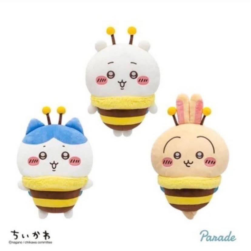 現貨🇯🇵日本限定景品吉伊卡哇蜜蜂造型大娃娃 chiikawa ちいかわ  烏薩奇 小可愛 小八貓 BIG 娃娃-細節圖3