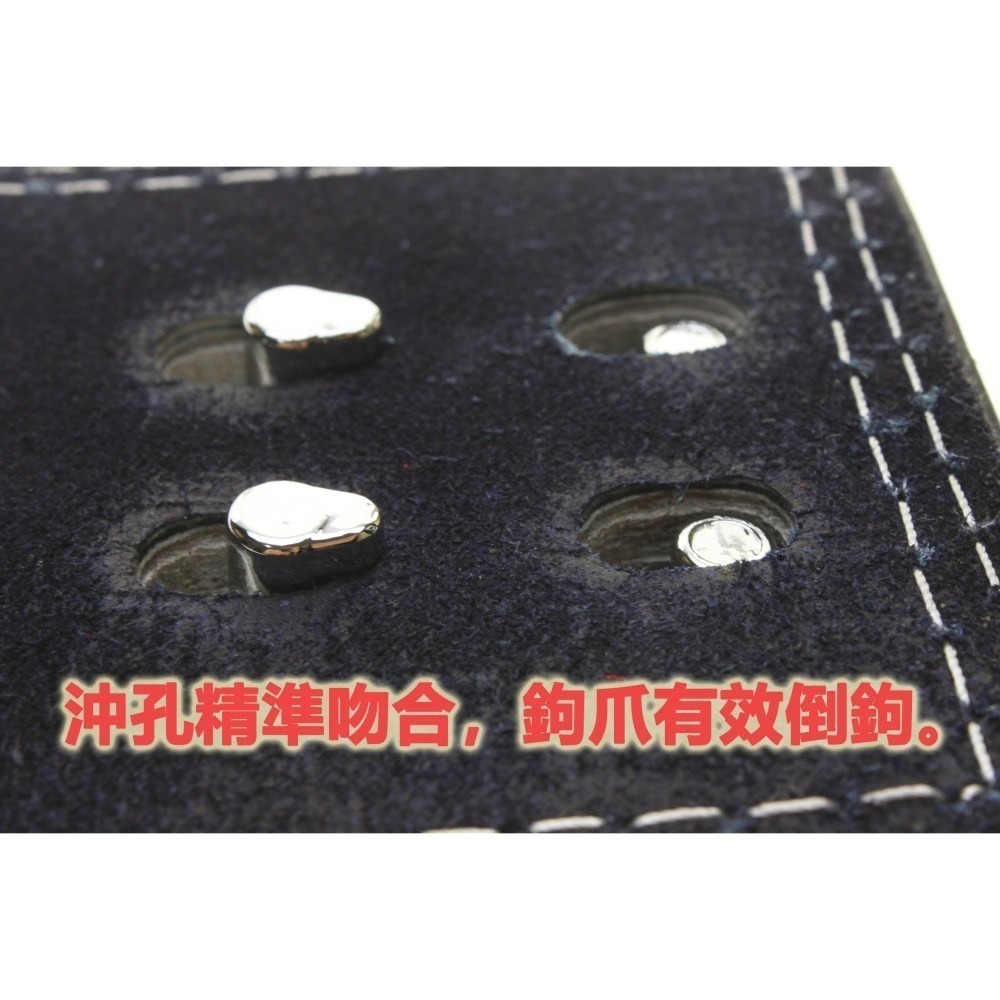 熊牌KUMAY鋅合金標準快扣腰帶健力腰帶-海軍藍13mm 牛二層皮 4吋寬 健身腰帶 健美腰帶-細節圖3