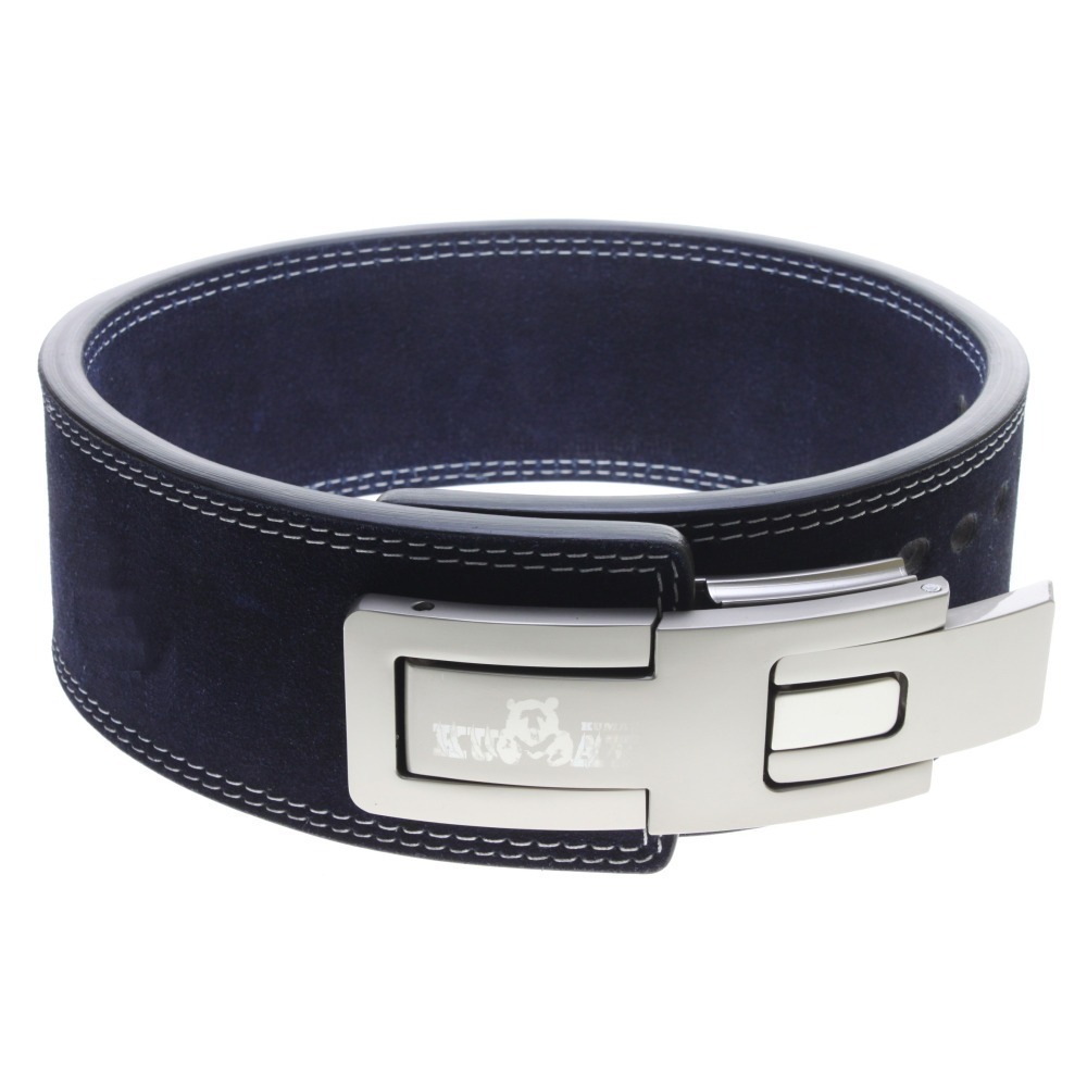 熊牌KUMAY鋅合金速調快扣腰帶健力腰帶-海軍藍13mm 牛二層皮 4吋寬 健身腰帶 健美腰帶-細節圖6