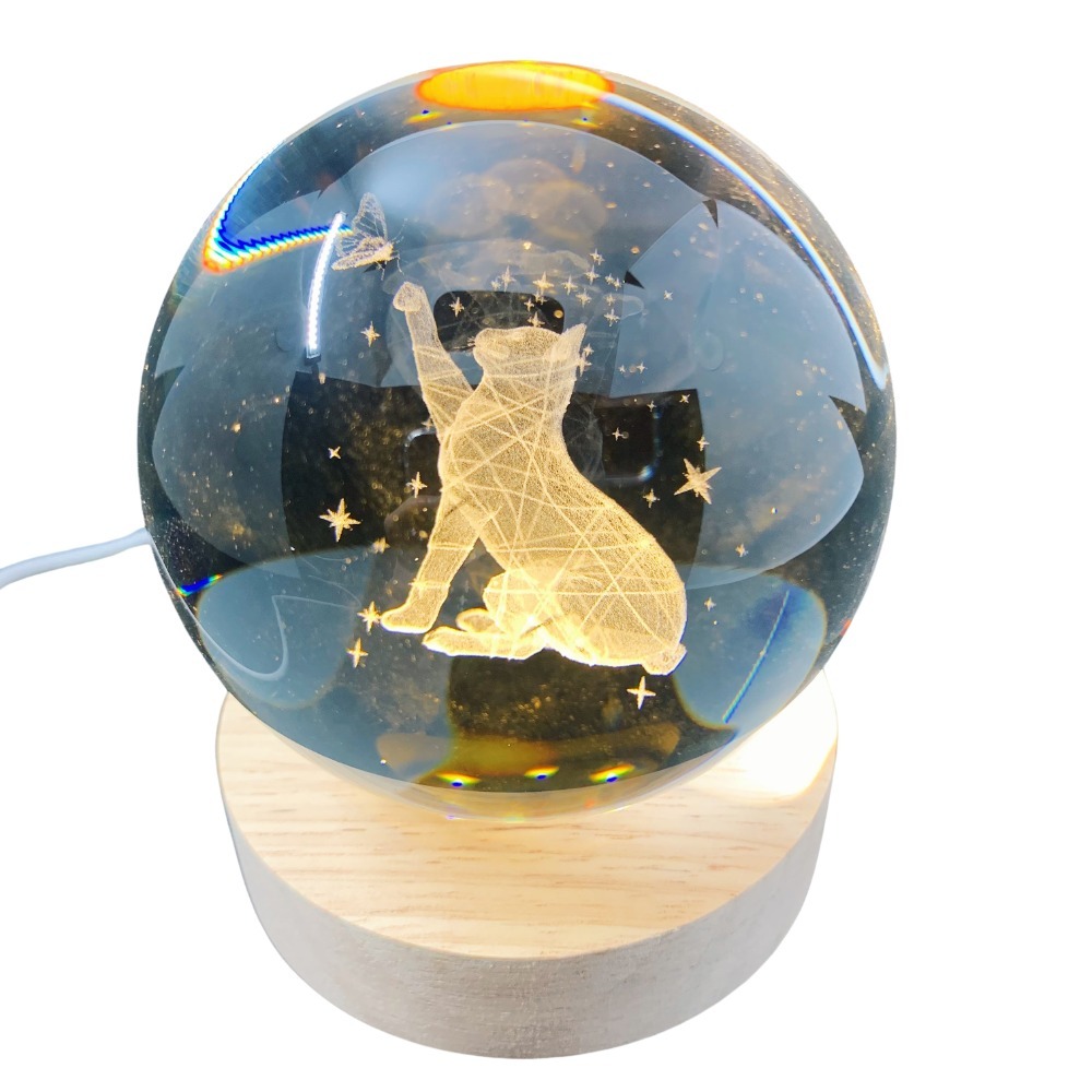 貓咪與蝴蝶（暖光 8 cm）