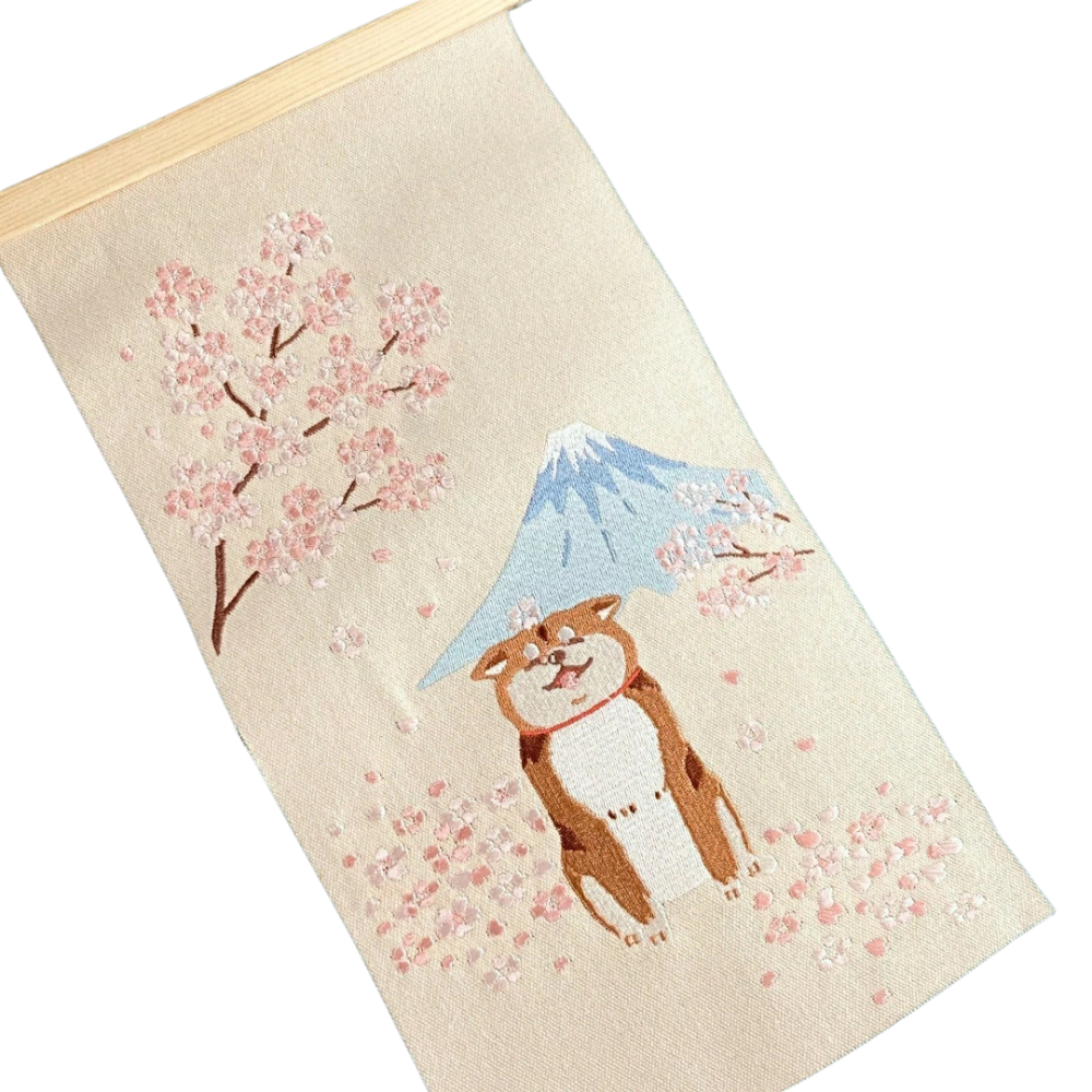 櫻花富士柴犬（30.5cm × 56.5cm）