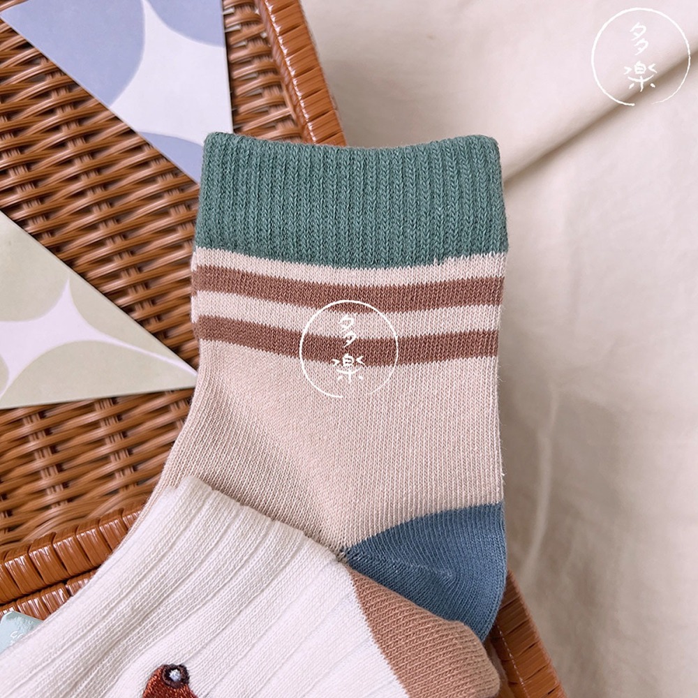 ｜現貨 15-20cm｜🇯🇵刺繡圖案中筒襪3雙組。日本futafuta 汽車小熊 條紋 童襪 多樂選物-細節圖3