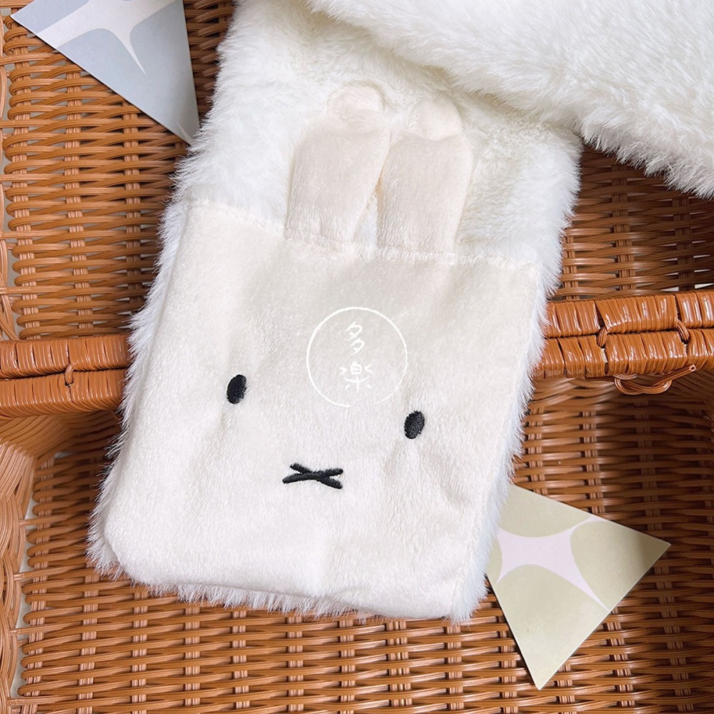 ｜現貨｜絨毛米飛兔圍巾。日本童裝 Miffy兔 保暖圍巾 毛茸茸 兒童圍脖 圍巾 多樂選物-細節圖3