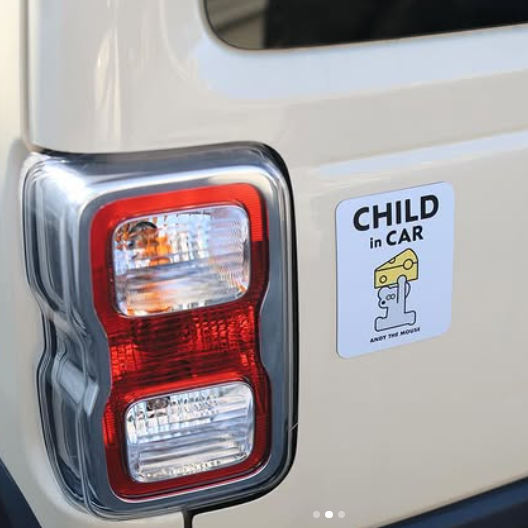 日本製車用磁鐵｜現貨｜BABY IN CAR 安全警示 車貼 松本seiji x 企鵝家族 ANDY老鼠 多樂選物-細節圖3