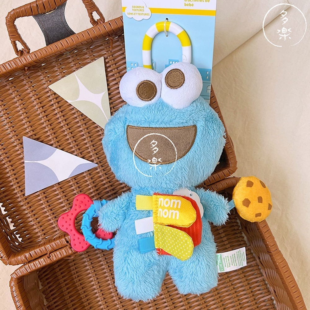 ｜現貨｜芝麻街安撫玩偶掛飾。固齒器 響紙 可掛嬰兒推車 ELMO 餅乾怪獸 安撫玩偶 新生兒送禮 多樂選物-細節圖2