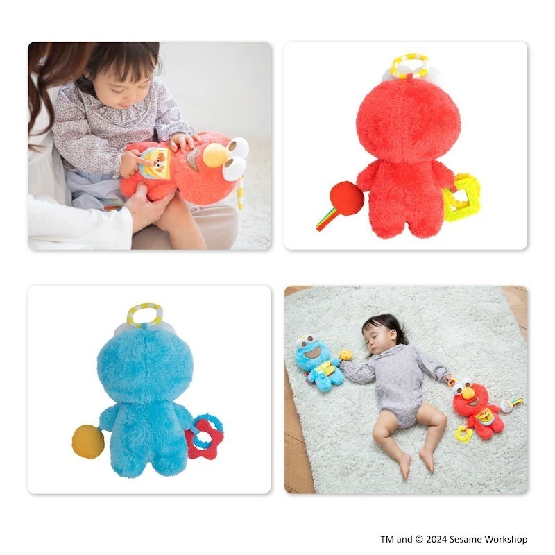 ｜現貨｜芝麻街安撫玩偶掛飾。固齒器 響紙 可掛嬰兒推車 ELMO 餅乾怪獸 安撫玩偶 新生兒送禮 多樂選物-細節圖3