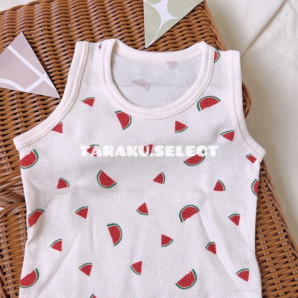 夏季特價｜現貨 70cm 80cm｜futafuta 西瓜無袖包屁衣2件組。日本代購 西瓜寶寶衣服 多樂選物-細節圖4