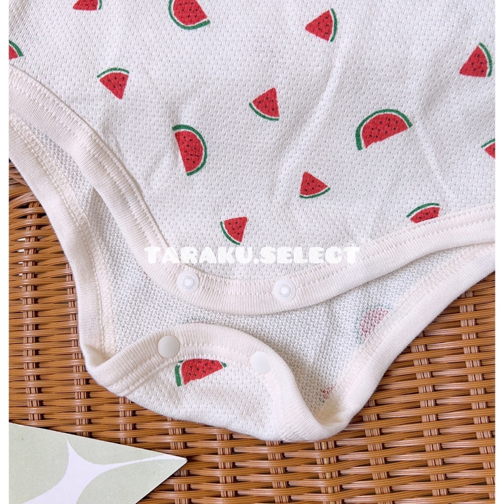 夏季特價｜現貨 70cm 80cm｜futafuta 西瓜無袖包屁衣2件組。日本代購 西瓜寶寶衣服 多樂選物-細節圖5