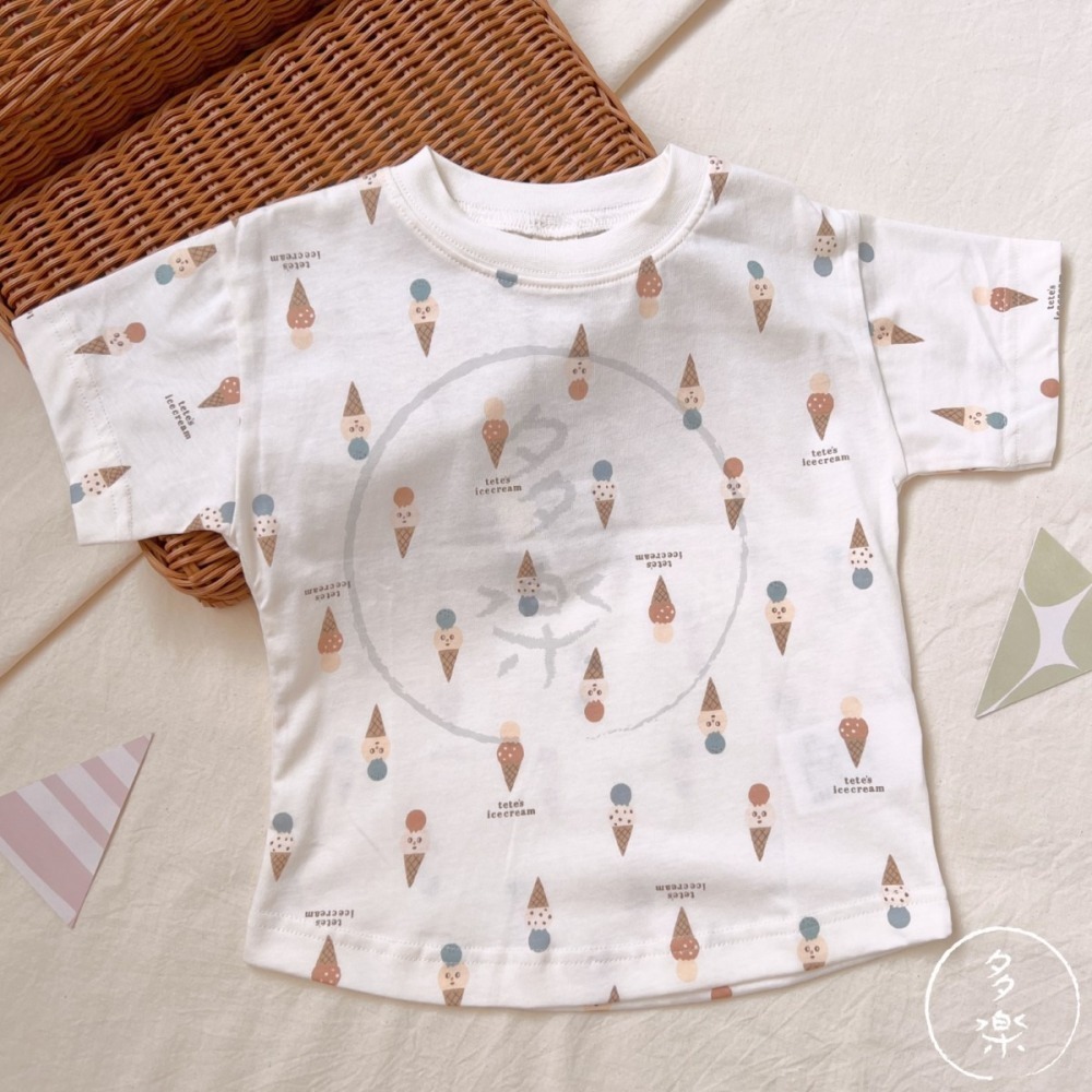 ｜現貨 100-120cm｜tete a tete 冰淇淋短袖T恤。日本童裝代購 寶寶上衣 幼童上衣 多樂選物-細節圖2