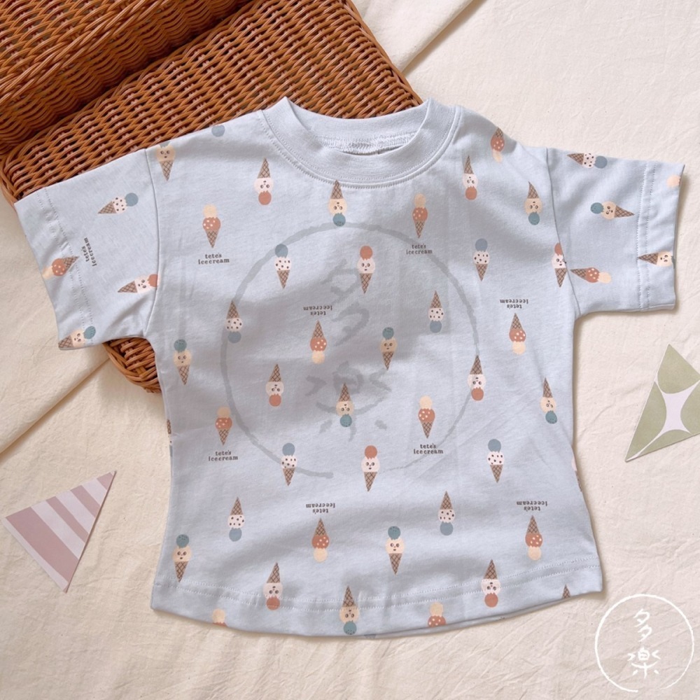 ｜現貨 100-120cm｜tete a tete 冰淇淋短袖T恤。日本童裝代購 寶寶上衣 幼童上衣 多樂選物-細節圖4