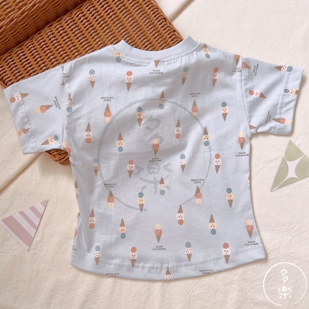 ｜現貨 100-120cm｜tete a tete 冰淇淋短袖T恤。日本童裝代購 寶寶上衣 幼童上衣 多樂選物-細節圖5