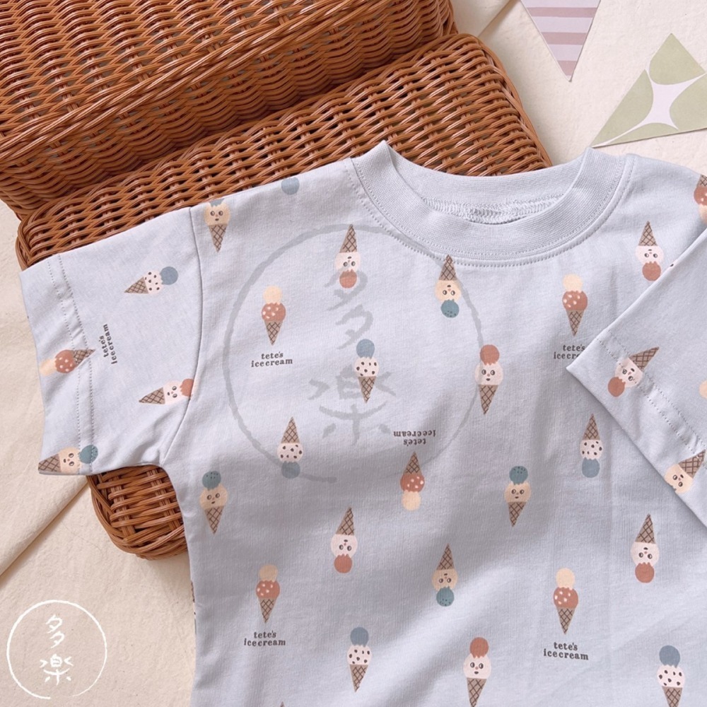 ｜現貨 100-120cm｜tete a tete 冰淇淋短袖T恤。日本童裝代購 寶寶上衣 幼童上衣 多樂選物-細節圖6