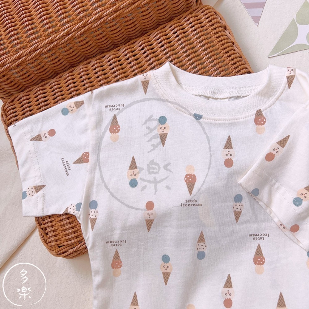 ｜現貨 100-120cm｜tete a tete 冰淇淋短袖T恤。日本童裝代購 寶寶上衣 幼童上衣 多樂選物-規格圖8