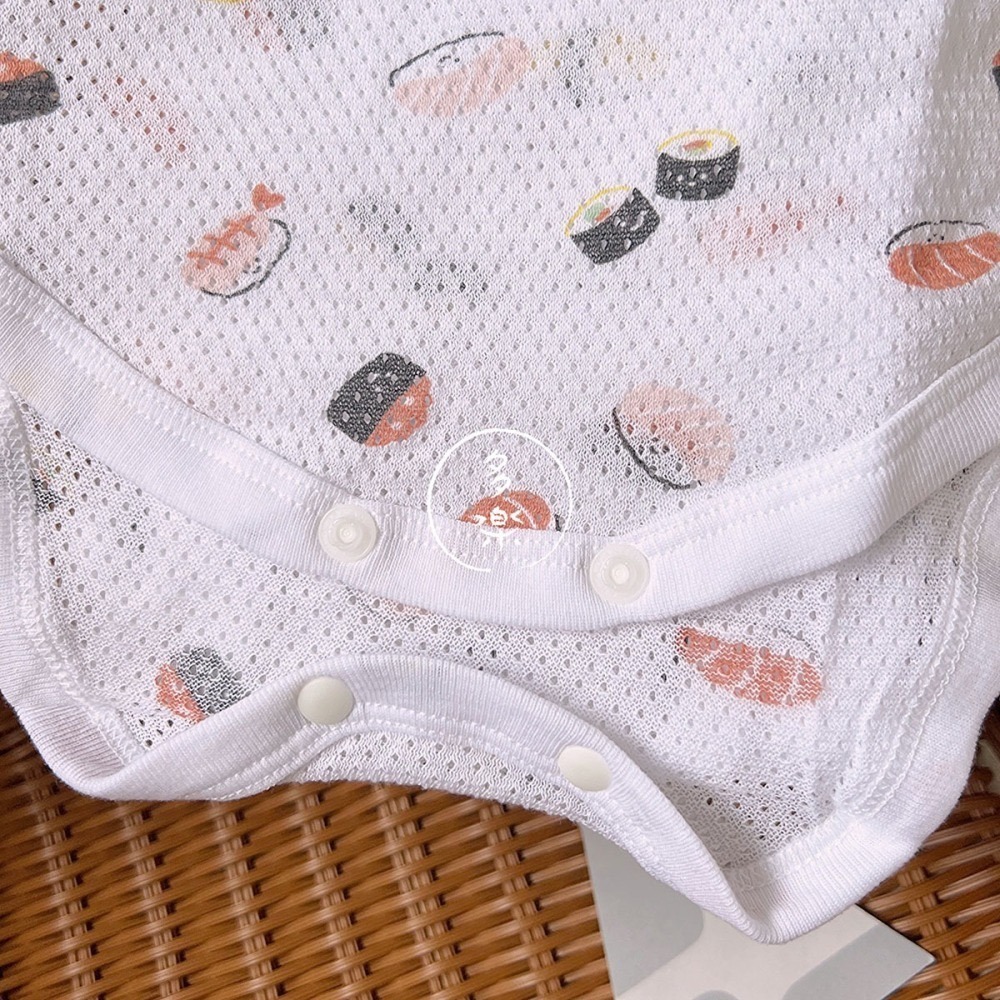 ｜現貨 80-95cm｜網眼無袖包屁衣3件組。日本西松屋代購 西松屋包屁衣 寶寶透氣洞洞衣 多樂選物-細節圖3