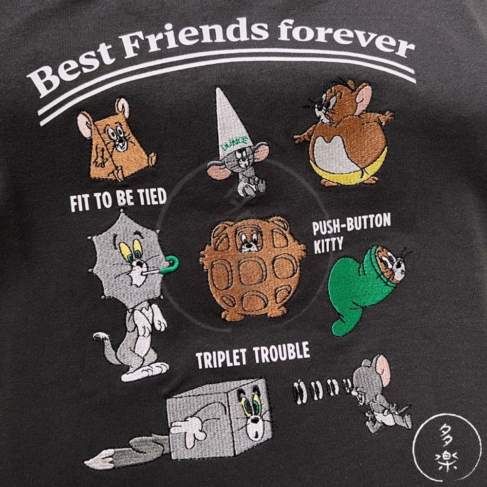 夏季特價｜現貨 130cm｜湯姆貓與傑利鼠刺繡短袖T恤。日本童裝 TOM AND JERRY 兒童上衣。多樂選物-細節圖5