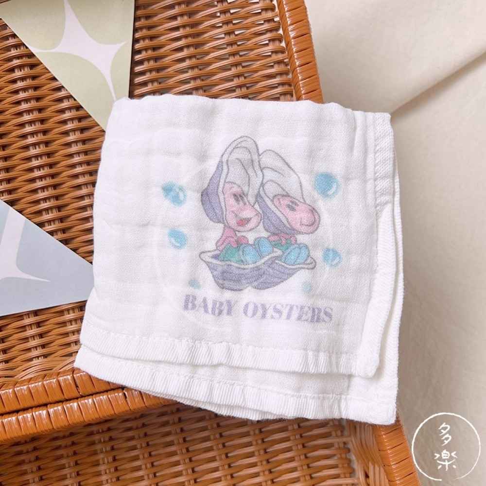 ｜現貨｜牡蠣寶寶純棉紗布小方巾3件組。日本限定 紗布巾 餵奶巾 日本母嬰用品 多樂選物-細節圖3