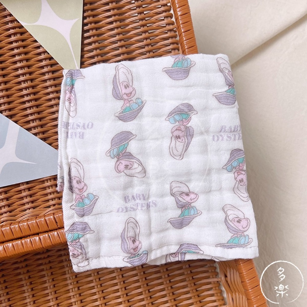 ｜現貨｜牡蠣寶寶純棉紗布小方巾3件組。日本限定 紗布巾 餵奶巾 日本母嬰用品 多樂選物-細節圖4